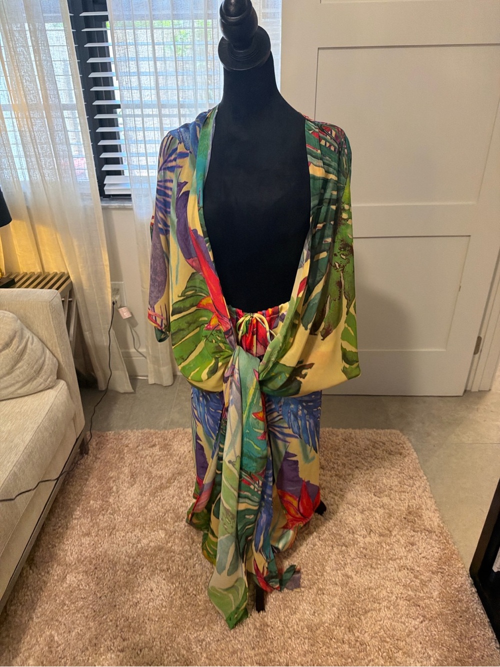 Ramona LaRue by Arianne Tropical Chiffon & Satin Crepe Pant Set – Size S/M NWOT - Picture 5 of 8
